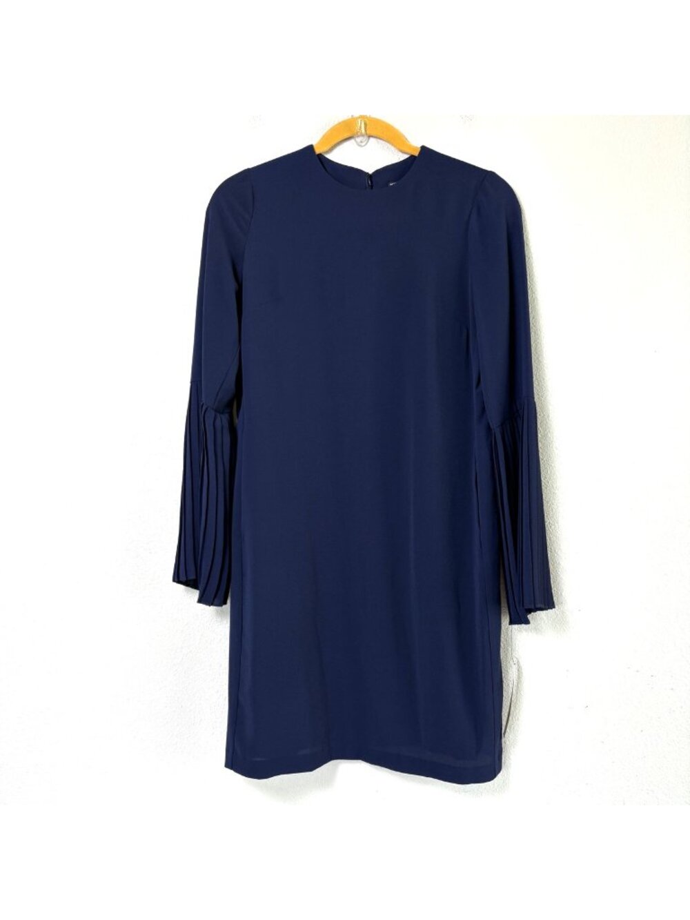 Maggy London Quinn Shift Dress Size 0 Navy Blue Lined Bell Sleeve Pockets‎ NWT
